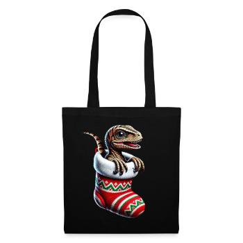 Baby Velociraptor Xmas Dinosaur - Tote Bag - black - Front
