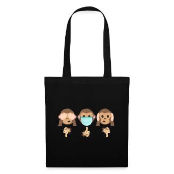 3 singes de mode (édition à deux ignorants) - Sac en tissu - noir - Devant