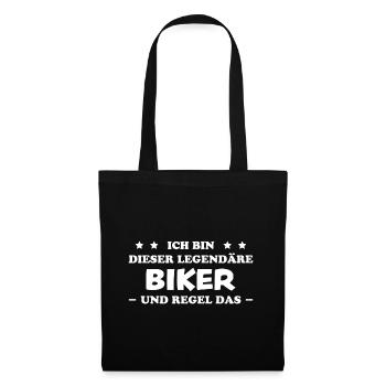 Biker Spruch Bike Fahrrad Motorrad Biker Geschenk - Stoffbeutel - Schwarz - Vorne