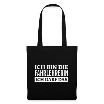 Fahrlehrerin Fahrschule Fun Fahrlehrerin Geschenk - Stoffbeutel - Schwarz - Vorne