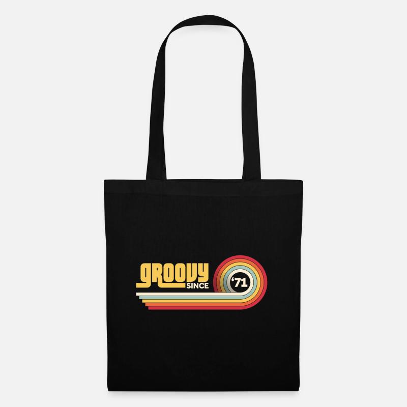 1971 Vintage groovy Geburtstag - Stoffbeutel - Schwarz