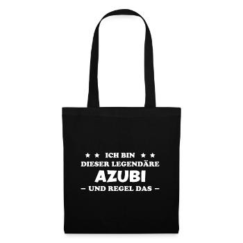 Azubi Witz Spruch Lehrling Auszubildende Geschenk - Stoffbeutel - Schwarz - Vorne
