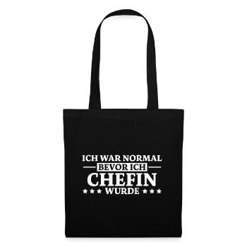 Chefin Spruch Familie Beruf Lustig Chefin Geschenk - Stoffbeutel - Schwarz - Vorne