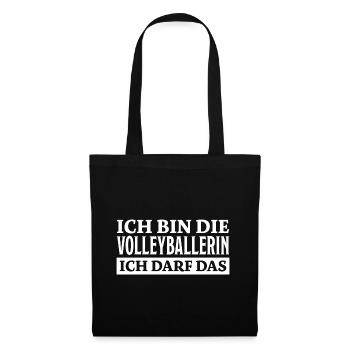 Volleyballerin Spruch Fun Beachvolleyball Geschenk - Stoffbeutel - Schwarz - Vorne
