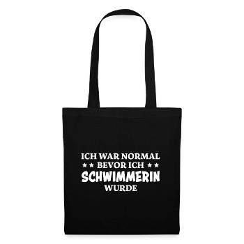 Schwimmerin Spruch Schwimmen Schwimmerin Geschenk - Stoffbeutel - Schwarz - Vorne