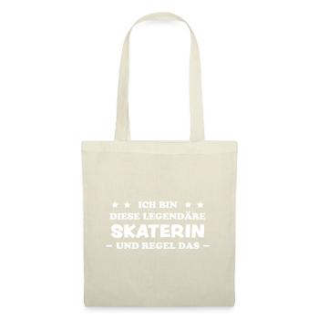 Skaterin Lustiger Spruch Skating Sprüche Geschenk - Stoffbeutel - Natur - Vorne