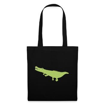 Cadeau d'alligator illustration animal crocodile - Sac en tissu - noir - Devant