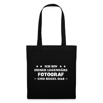 Fotograf Lustiger Spruch Beruf Fotografen Geschenk - Stoffbeutel - Schwarz - Vorne