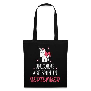Unicorns are born in September - Stoffbeutel - Schwarz - Vorne