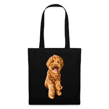 Goldendoodle Schnoodle - Stoffbeutel - Schwarz - Vorne