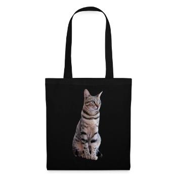 Katze Katzen Kätzchen Katzenshirt Geschenk - Stoffbeutel - Schwarz - Vorne