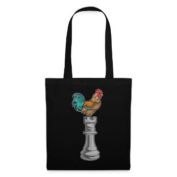 Rooster Chess Piece Tower Chess - Tote Bag - black - Front
