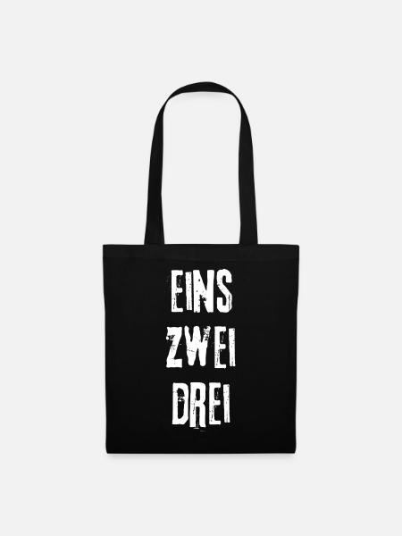 Eins Zwei Drei Vertikal Rock - Stoffbeutel - Schwarz