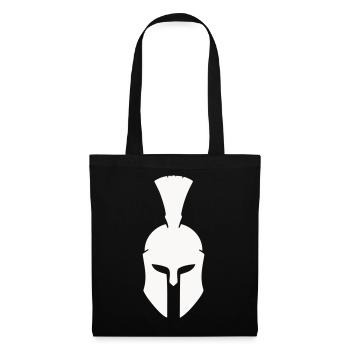 Spartanischer Helm Minimalismus - Stoffbeutel - Schwarz - Vorne