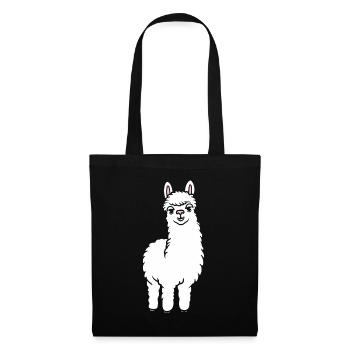 Cute little llama humor - Tote Bag - black - Front