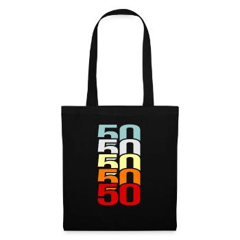 50. Geburtstag 50 Jahre alte Geschenk - Stoffbeutel - Schwarz - Vorne