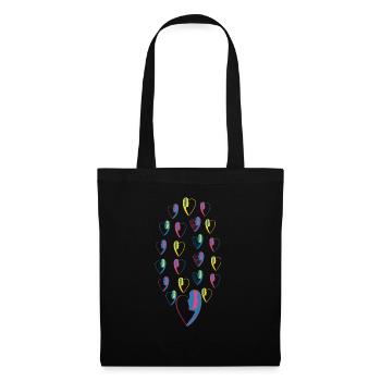 Rêves du coeur d'un homme amoureux. - Sac en tissu - noir - Devant