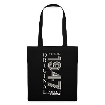76e anniversaire Original Décembre Né 1947 - Sac en tissu - noir - Devant