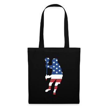 Sport Us Flag Field Lacrosse - Tote Bag - black - Front