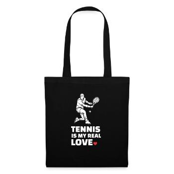 Ich Liebe Tennis - Stoffbeutel - Schwarz - Vorne