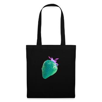 Strawberry, blue, popart, art,artwork, green - Tote Bag - black - Front