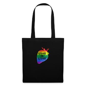 Strawberry,love is love, art,Rainbow,LGBT - Tote Bag - black - Front