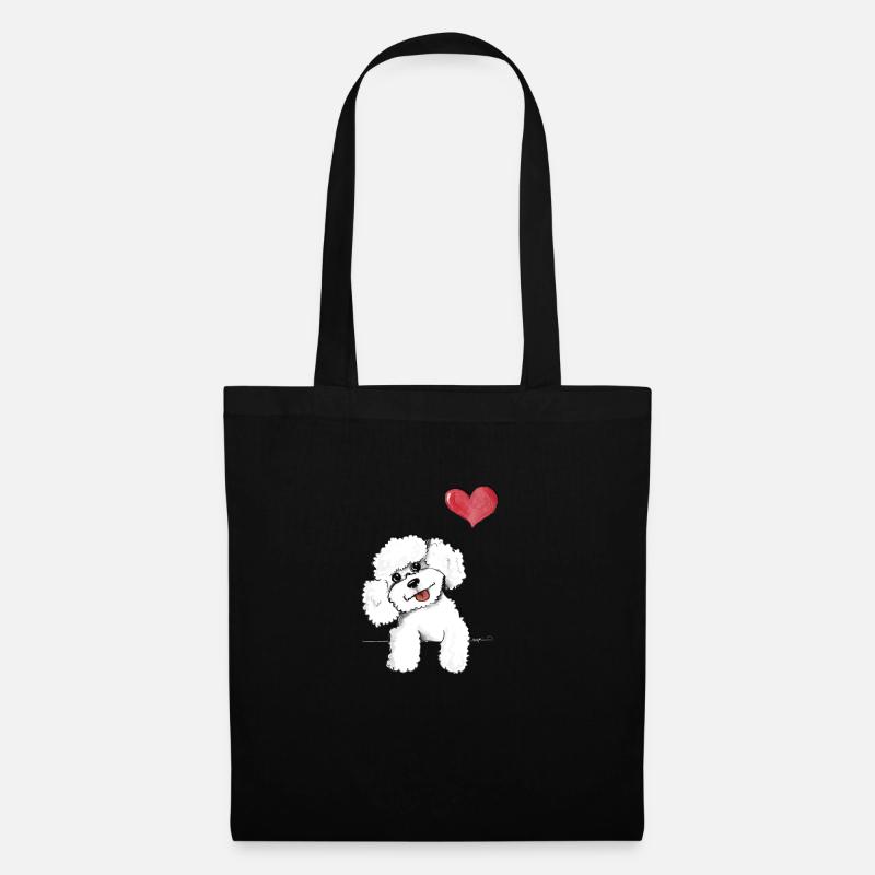 white poodle - Tote Bag - black