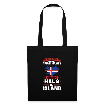 Island Flagge Islandisch Geschenk - Stoffbeutel - Schwarz - Vorne