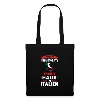 Italien Flagge Italienisch Geschenk - Stoffbeutel - Schwarz - Vorne