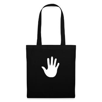 Hand, Illustration, Silhouette, Form, Geschenk - Stoffbeutel - Schwarz - Vorne