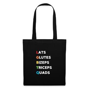 Muscle Group Mix: Lats Glutes Quads - Tote Bag - black - Front