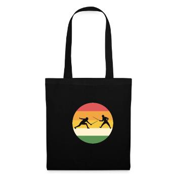 Fechten Sport Sportler Gift - Stoffbeutel - Schwarz - Vorne