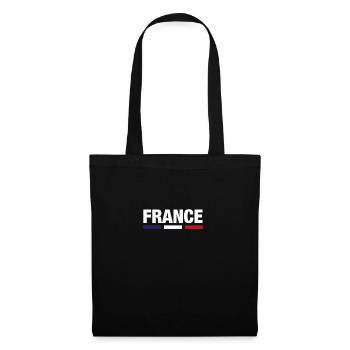 Frankreich T-Shirt Französische Flagge Geschenk - Stoffbeutel - Schwarz - Vorne