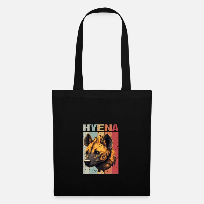Hyena Head Retro style - Stoffbeutel - Schwarz