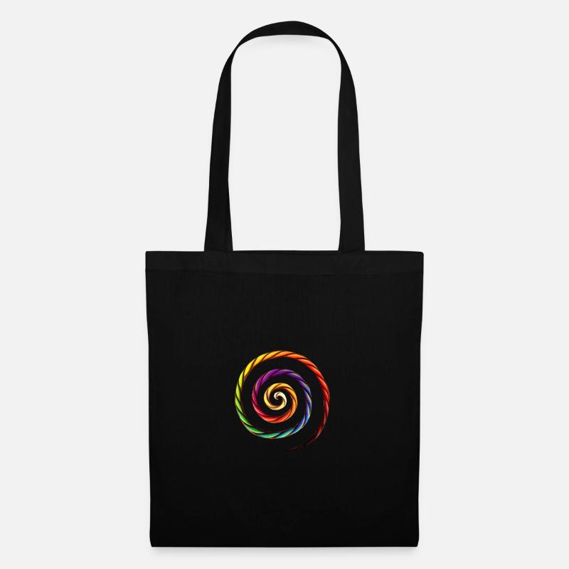 Regenbogen-Spiralseil - Stoffbeutel - Schwarz