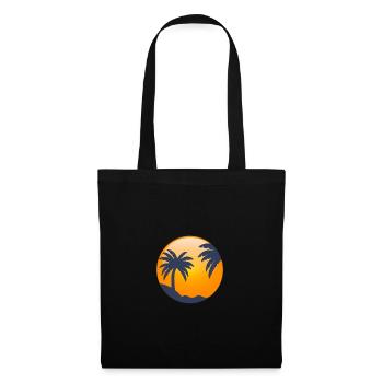 Soleil derrière les palmiers - Sac en tissu - noir - Devant