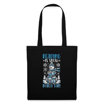 Drôle de rat de bibliothèque de Noël, Père Noël, - Sac en tissu - noir - Devant
