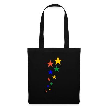 colorful stars - Sac en tissu - noir - Devant