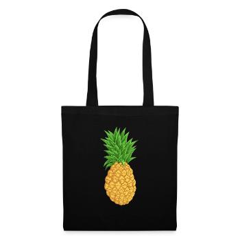 Ananas - Stoffbeutel - Schwarz - Vorne