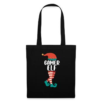 Weihnachts Elf Partnerlook Design Xmas Elfen - Stoffbeutel - Schwarz - Vorne