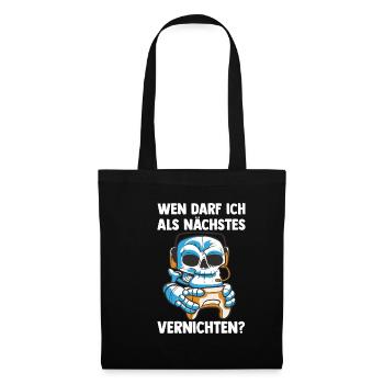 Gaming Skelett am Vernichten - Computer - Stoffbeutel - Schwarz - Vorne