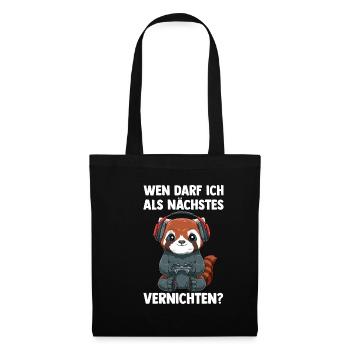 Gaming Roter Panda am Vernichten - Computer - Stoffbeutel - Schwarz - Vorne