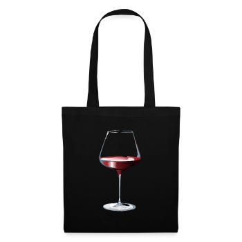 Glas Rotwein - Stoffbeutel - Schwarz - Vorne