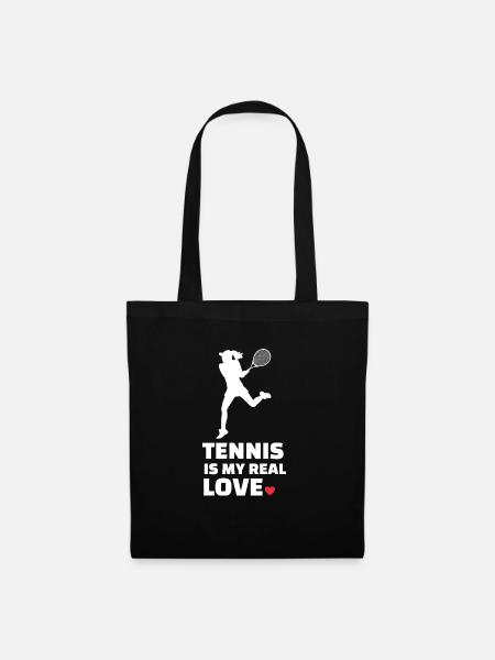 Ich Liebe Tennis - Stoffbeutel - Schwarz