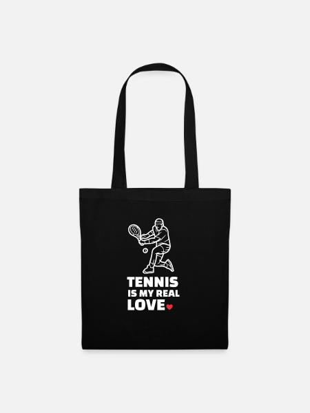 Ich Liebe Tennis - Stoffbeutel - Schwarz