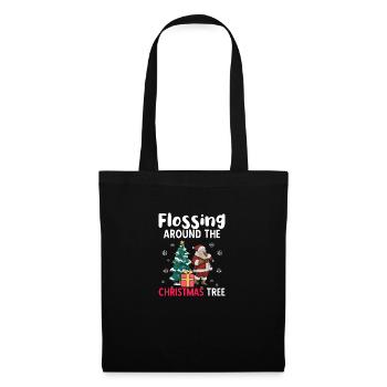 Weihnachten Christmas Vintage Heiligabend Spruch - Stoffbeutel - Schwarz - Vorne
