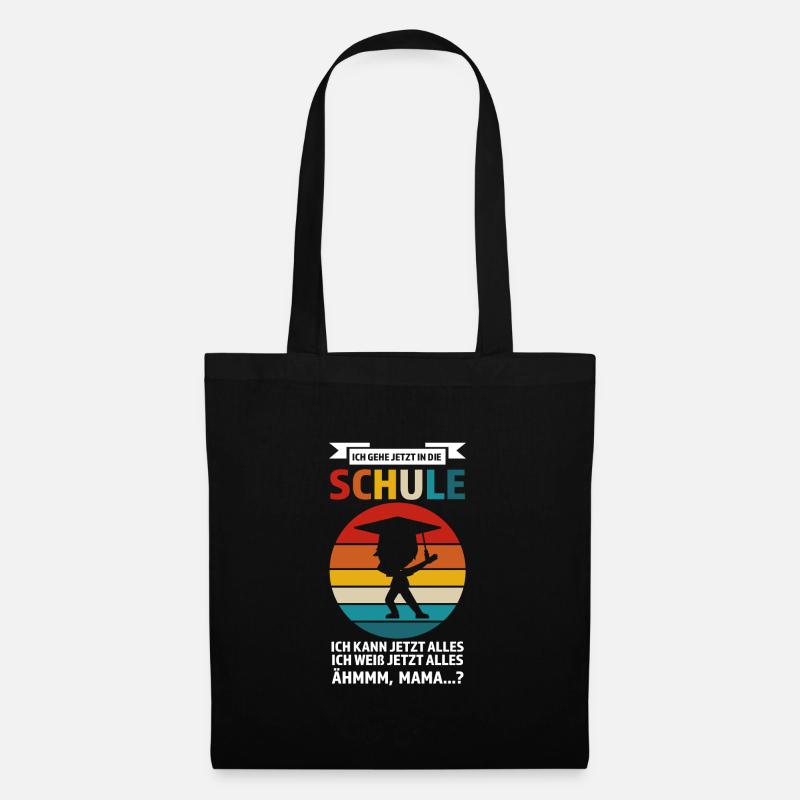 Schulkind Anfang Schulanfänger Geschenk - Stoffbeutel - Schwarz