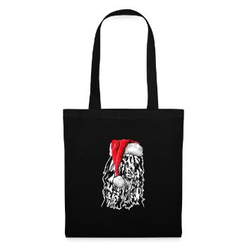 Santa Afghan Hound Chiens de Noël - Sac en tissu - noir - Devant