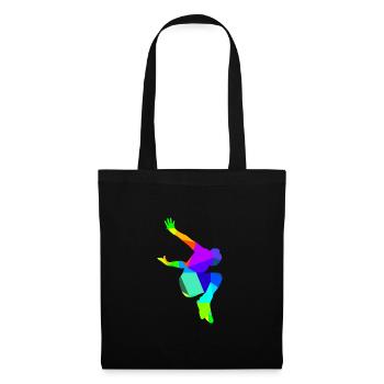 Colorful rainbow parkour runner in backflip sport - Tote Bag - black - Front