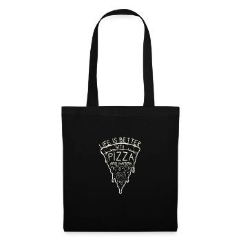 Video gaming design for gamers Perfect pizza - Tote Bag - black - Front
